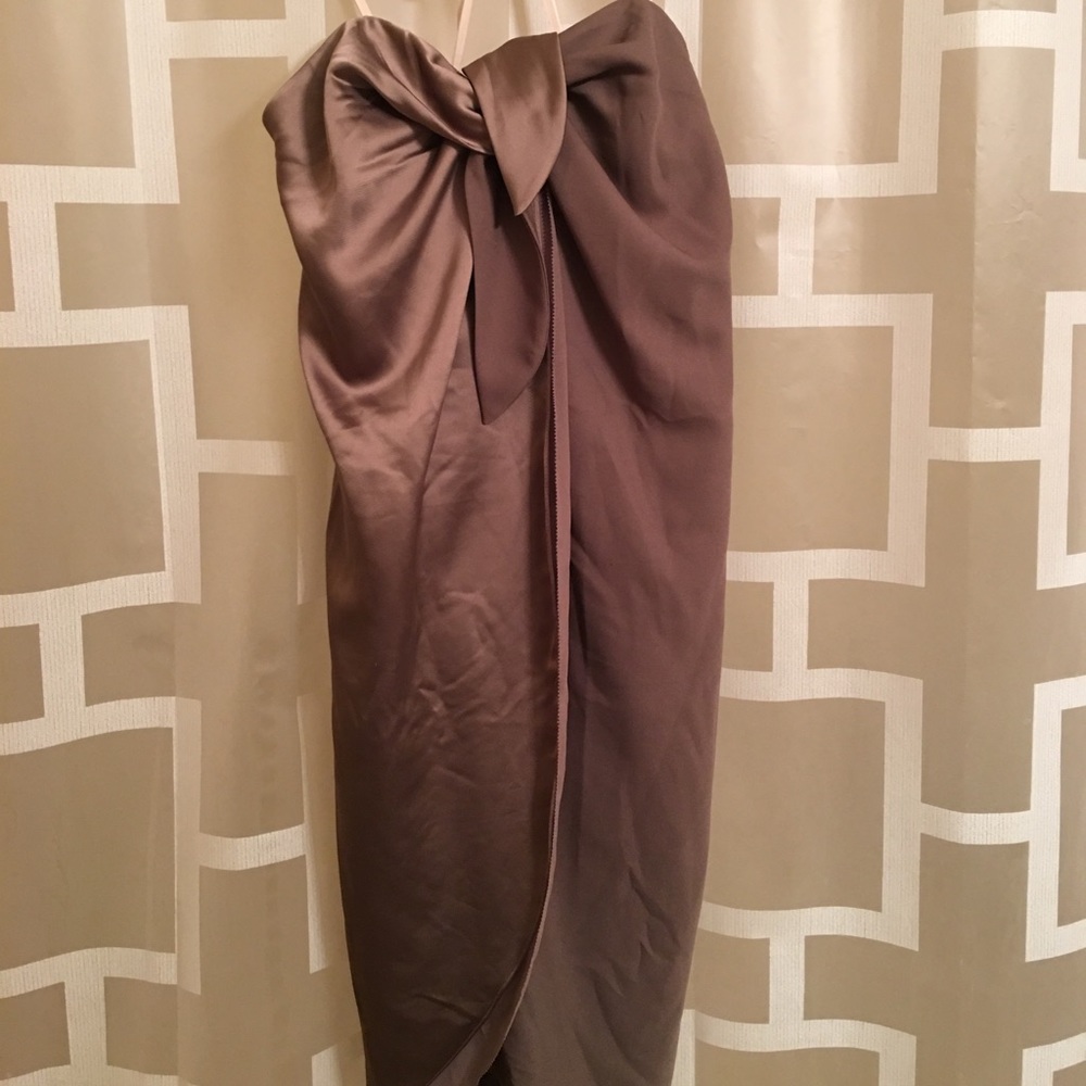 Strapless silk Halston Dress